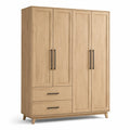 Armoire en Bois avec 4 Portes et 2 Tiroirs