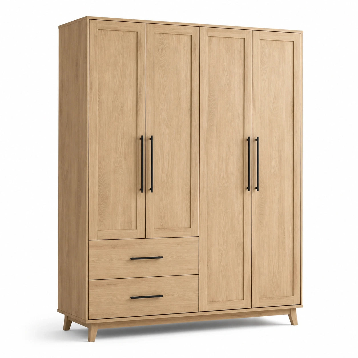 Armoire en Bois avec 4 Portes et 2 Tiroirs