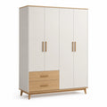 Armoire en bois et panneau de particules blanc et chêne 180x60x200cm