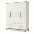Armoire en bois avec portes et tiroirs en métal 180x200x60cm