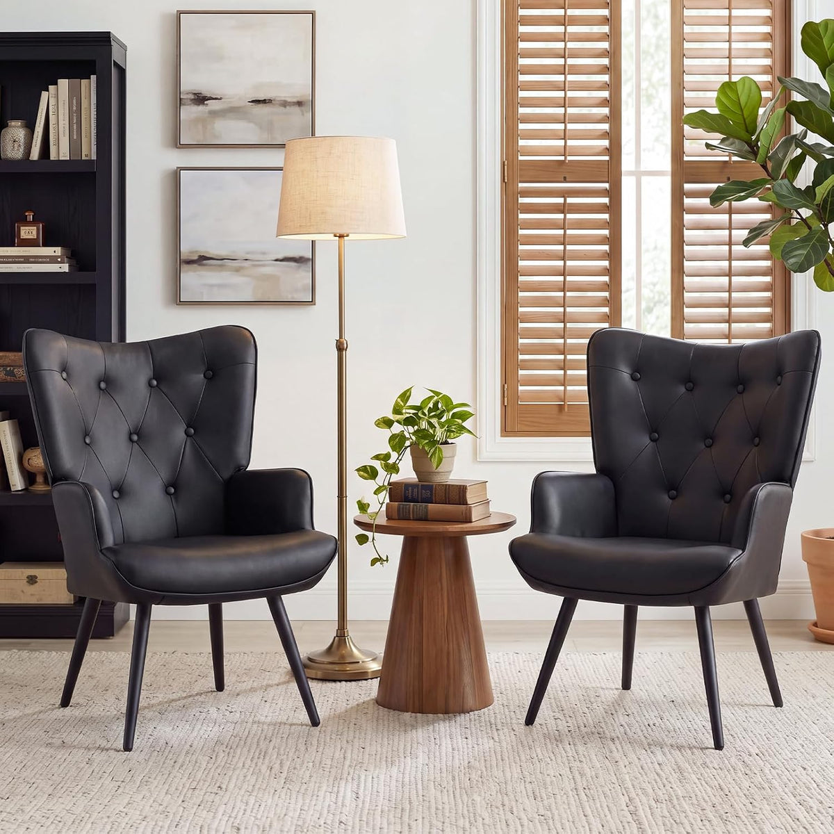 Fauteuil, Salon, Ckaff, Noir, Chambre, Siege Bureau, 47 × 47 cm