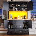 Buffet, 115 × 40 × 180 cm, éclairage LED, Armoire de Salon Moderne, EURHCIO, 115 cm, 40 cm, 120 cm, 115 × 40 × 180cm, 4 Portes, 5 Tiroirs