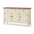 Buffet en bois de pin et chêne crème 145x45x90 cm