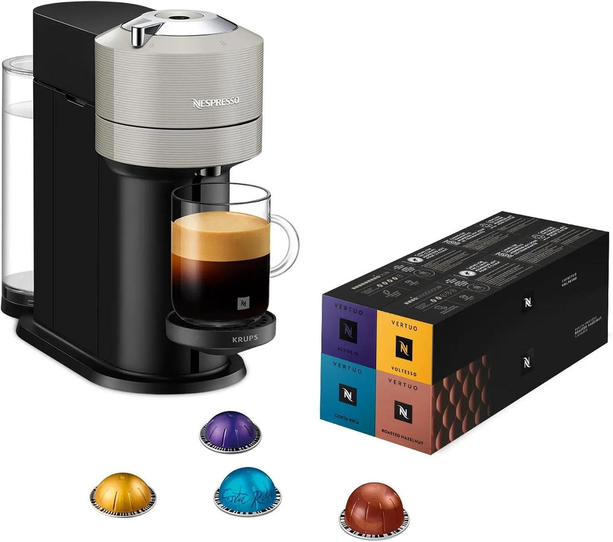 Machine à café, 150 ml, Nespresso, 230 ml, 80 ml, 40 ml, 25 ml, YY5902FD, 40ml, 80ml, 5 Tailles de Tasses, Capsules café Vertuo seulement