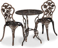 Relaxdays bistro, pour 2 Personnes, 69 × 60 cm, réglable, Fonte d'aluminium, 83 × 43 × 52 cm, 43 × 40 cm, 41 cm, 35 cm