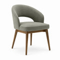 Chaise en bois avec revêtement en polyester gris clair