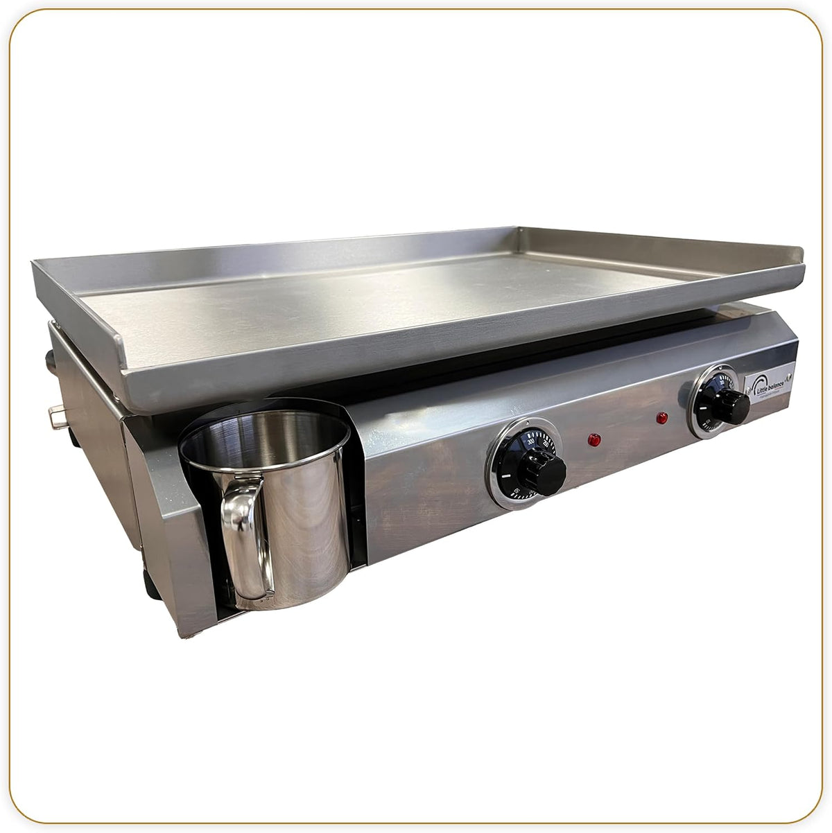 LITTLE BALANCE Plancha, acier inoxydable, 3000 W, 590 × 400 mm, 590 × 400 cm, 4 mm, 2 zones, 300°C, 8679 Amplitude 60-40, Tout Inox