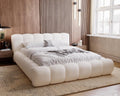 Lit Emporius 180x200 180x200, 180 × 200 cm, Tissu bouclé Crème, 222 cm, 245 cm, 88 cm, Anthology 1, Sommier à Lattes