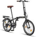 Vélo, freins en V et jantes en aluminium à double paroi, pliable, 16 kg, PACTO, 6 vitesses, 35 cm, Shimano 6 vitesses, poids léger, 10 secondes