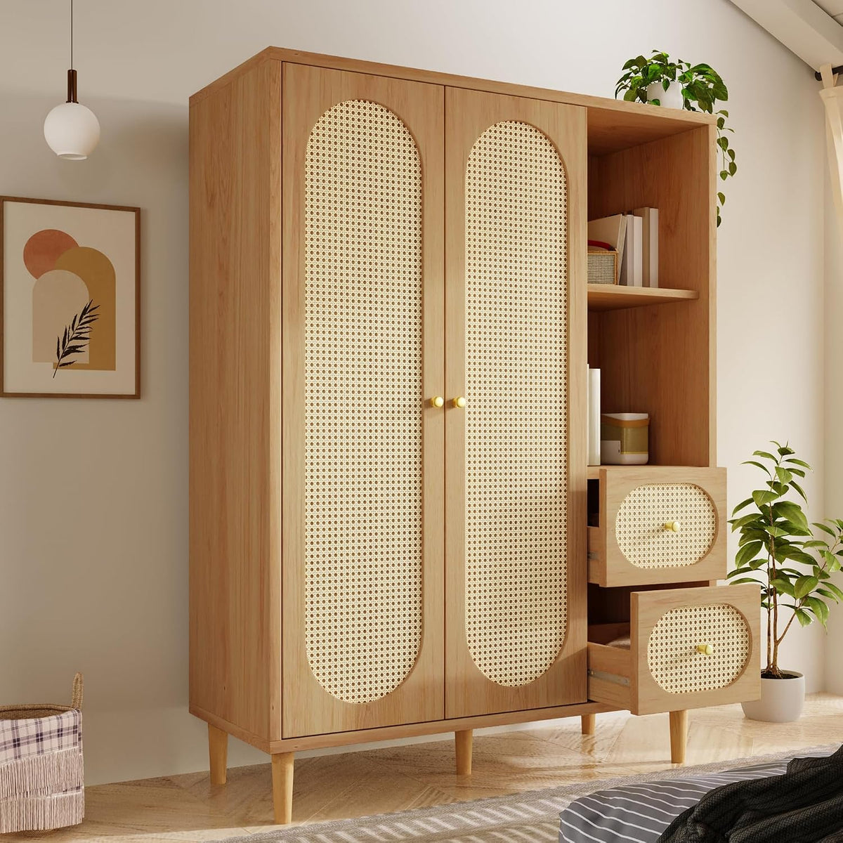Armoire, réglable, 161 × 120 × 44 cm, Zepneiy, 15, 5 cm, 2 Portes, 2 Tiroirs