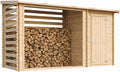 TIMBELA Abri à vélos, Cabane de Jardin avec Toit Plat, 344 × 130 cm, 19 mm, 199 cm, 169 cm, 12 mm, M205, 2, 54 m2+1, 1 m2, portable