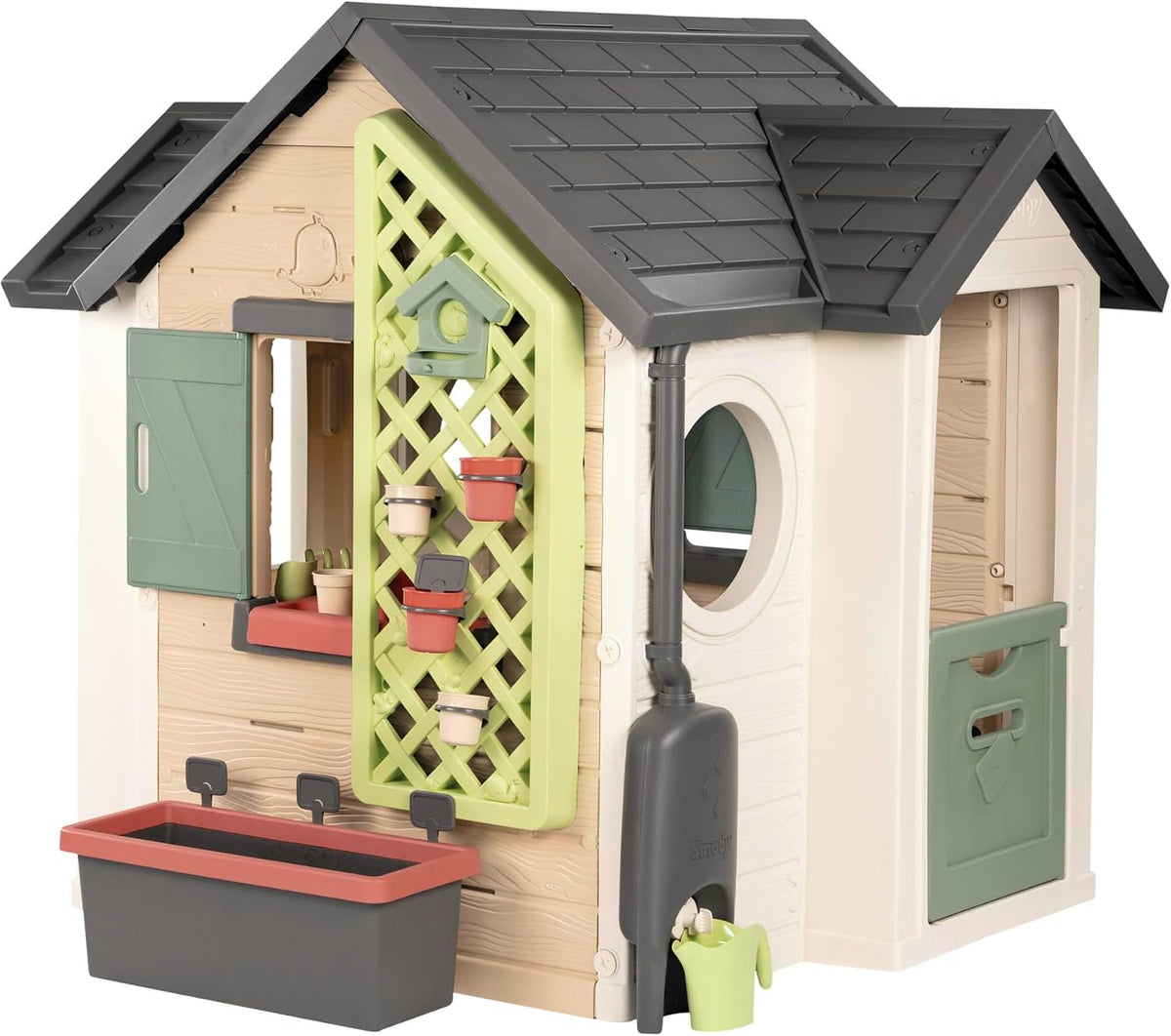 Smoby Maison de jardin, A Partir de 2 Ans, Life, Garden House, Maison thème Jardinage, Jardinière, Treillis, Mangeoire à Oiseaux