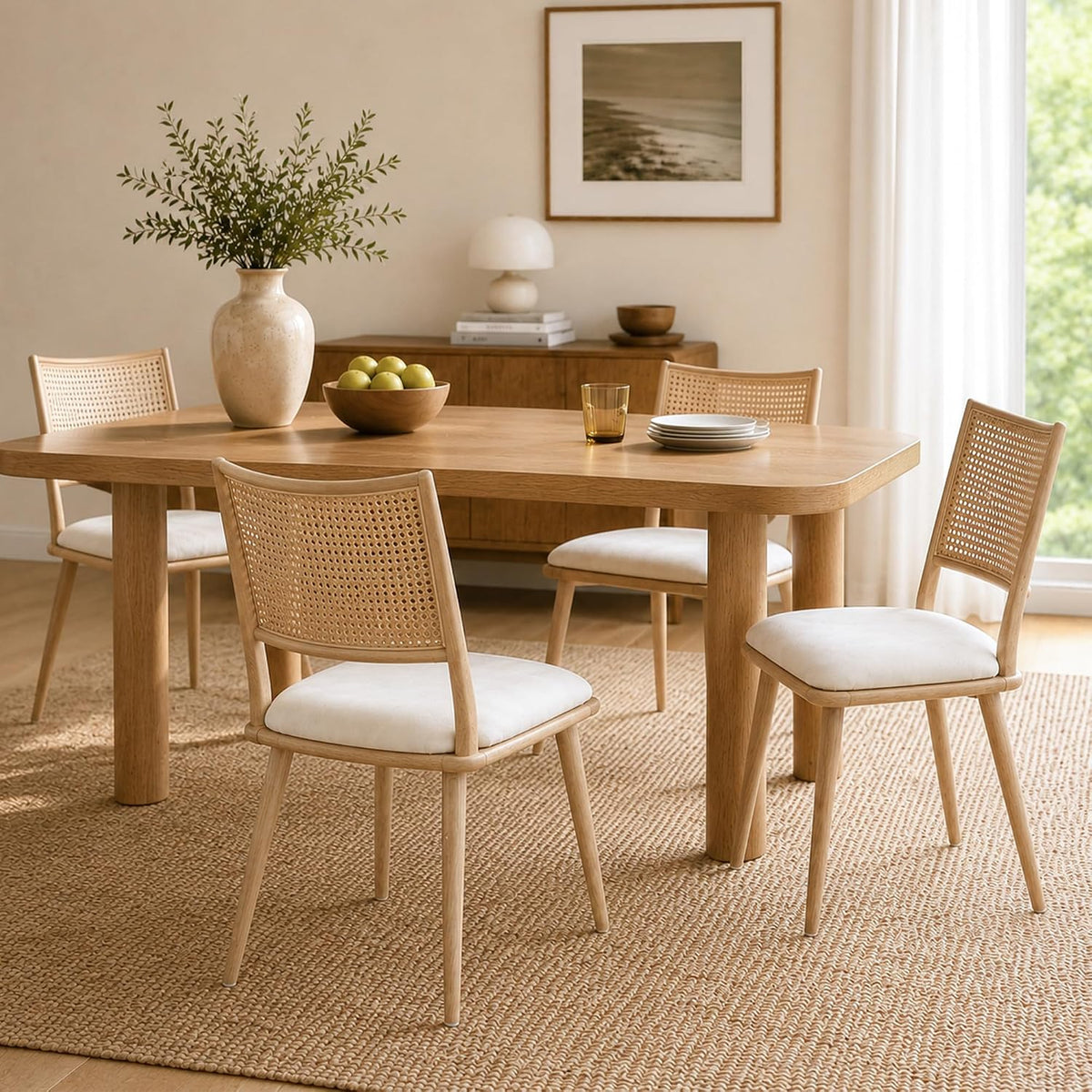 Chaise, Cadre en Métal, Salon et Chambre à Coucher, Merax, Beige