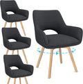 Chaise, Pieds en Bois, 35 cm, WAFTING, 3 cm, 42 × 45 × 82cm, Noir
