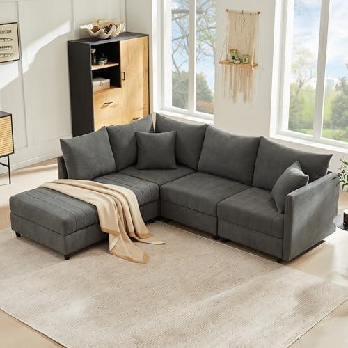 Canapé, 220 cm, avec Repose-Pieds U/L adapté au Salon, Sapgaks, 194 cm, 85 cm, portable, Appartement