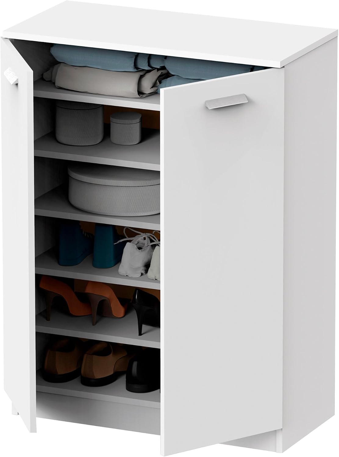 Armoire, réglable, 101 × 74 × 36 cm, meuble bas auxiliaire cuisine, briebe, 74 cm, 101 cm, 70 cm, 30 cm, 2 portes, 5 étagères, multifonction