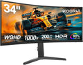 KOORUI Écran PC, réglable, 34 Pouces, 75 × 75 mm, 110 mm, 200Hz, 200 Hz, minuterie