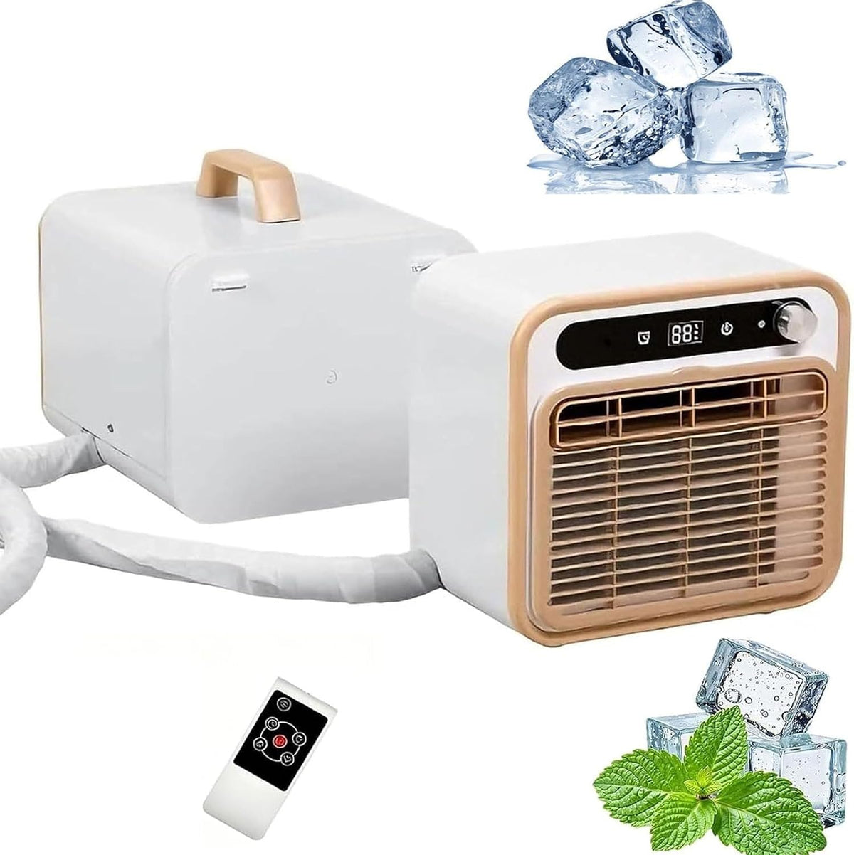 HKFGSHOP Climatiseur portable, 5000 Btu, Idéal pour Le Camping. Panneau Tactile Et Télécommande, 5 000 BTU, 40 dB, 130 M3/h, Minuterie 12 H