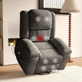 Fauteuil, télécommande, 93 × 102 × 106 cm, Canapé Relax pour Salon, KRYZOR, 5 modes, réglable, Gris