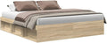 Cadre de lit vidaXL 200x200, Lit Double avec Sommier à Lattes, 200 × 200 cm, Meuble de Chambre à Coucher, Lit Adulte avec Rangement, Moderne