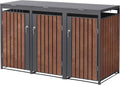 Abri pour poubelles, 200 × 80 × 120 cm, Habillage de Poubelle avec Couvercle Rabattable/3 Portes, ML-Design Box pour 3, ML DESIGN modern living