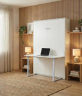 Lit, 135 × 190 cm, 35 cm, 51 cm, 75 cm, 197, 5 cm, 145, 5 cm, 20 cm, gain de place, blanc, design minimaliste, Vep Home