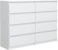 Commode meble masztalerz, 120 cm, 5 × 39 cm, 8 Tiroirs Blanc, 6 tiroirs