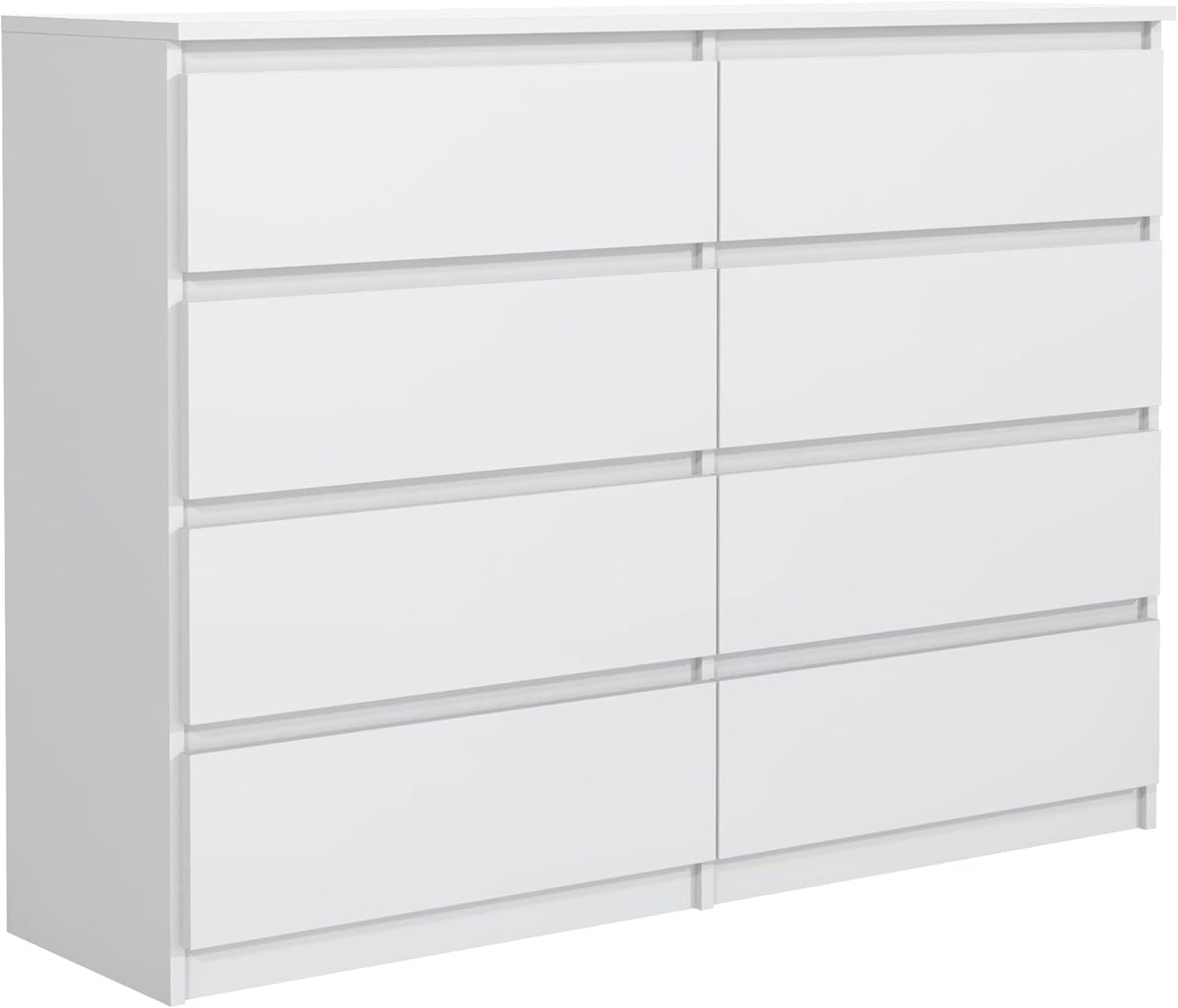 Commode meble masztalerz, 120 cm, 5 × 39 cm, 8 Tiroirs Blanc, 6 tiroirs