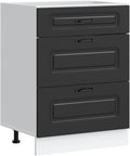 Buffet, Meuble Bas de Cuisine « Kalmar » Bois d'ingénierie Noir, 60 × 46 × 81, 5 cm, réglable, vidaXL, 51, 5 × 38, 5 × 16 cm, 27 cm