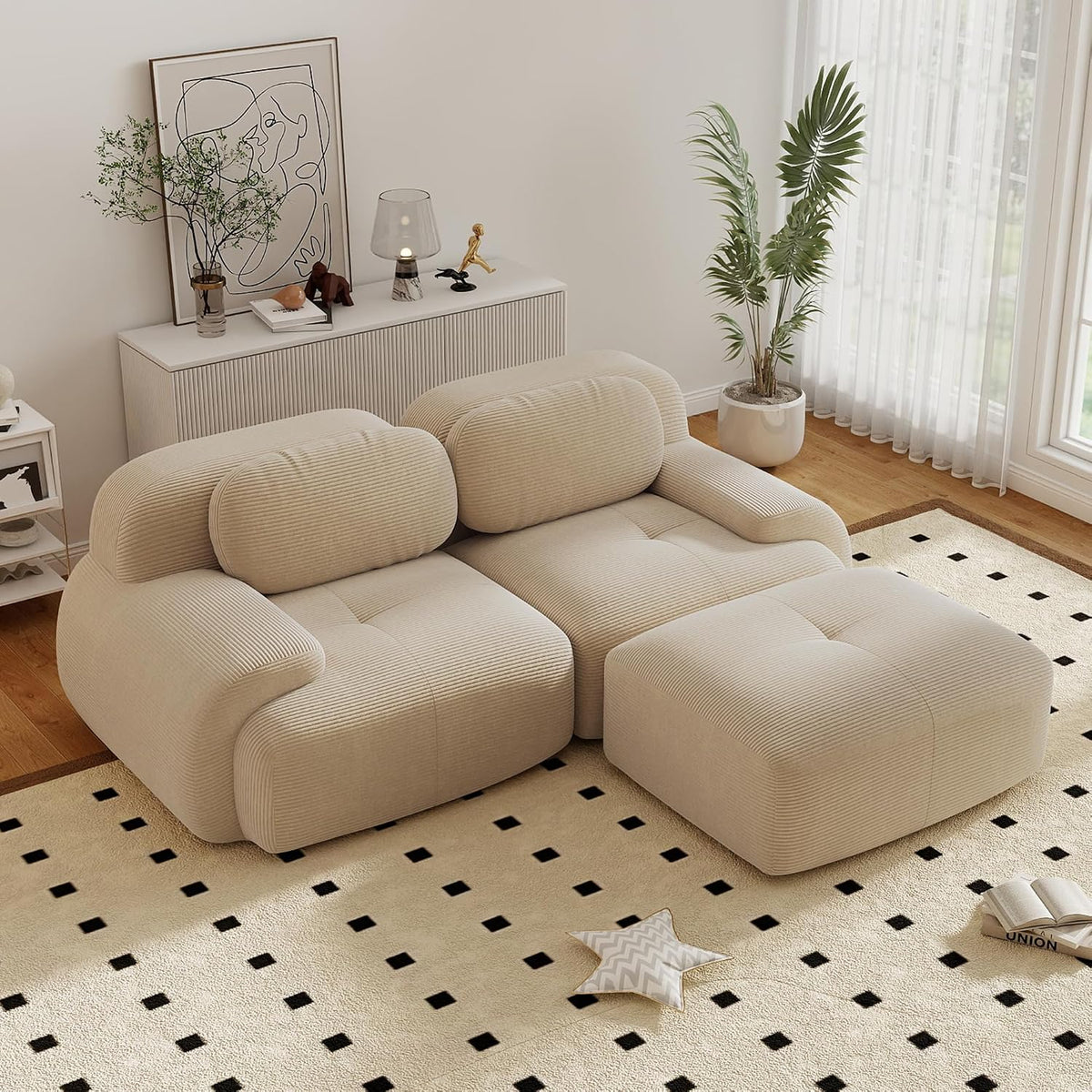 Canapé, 208 cm, Yihomfy, 70 cm, 40 cm, assise extra profonde, aucun assemblage requis