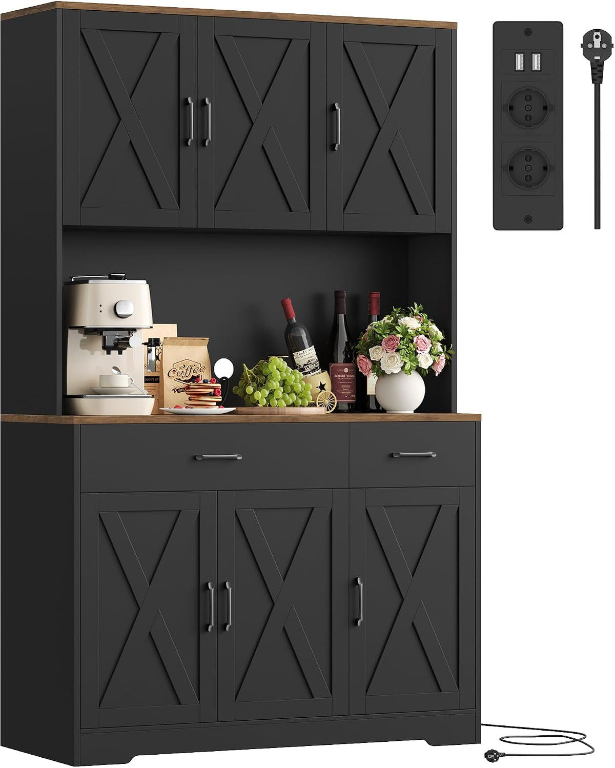 Buffet, 8 cm, réglable, Armoires Cuisine, HOCSOK, 47 cm, 105 × 180cm, 6 portes, 83