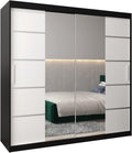 Armoire, 16 mm, Dressing pour Chambre Adulte, ABIKSMEBLE, 0, 5 mm, Penderie Vêtement, L/H/P, 2 Portes, 5 étagères, Placard 2 Portes, 200/200/62
