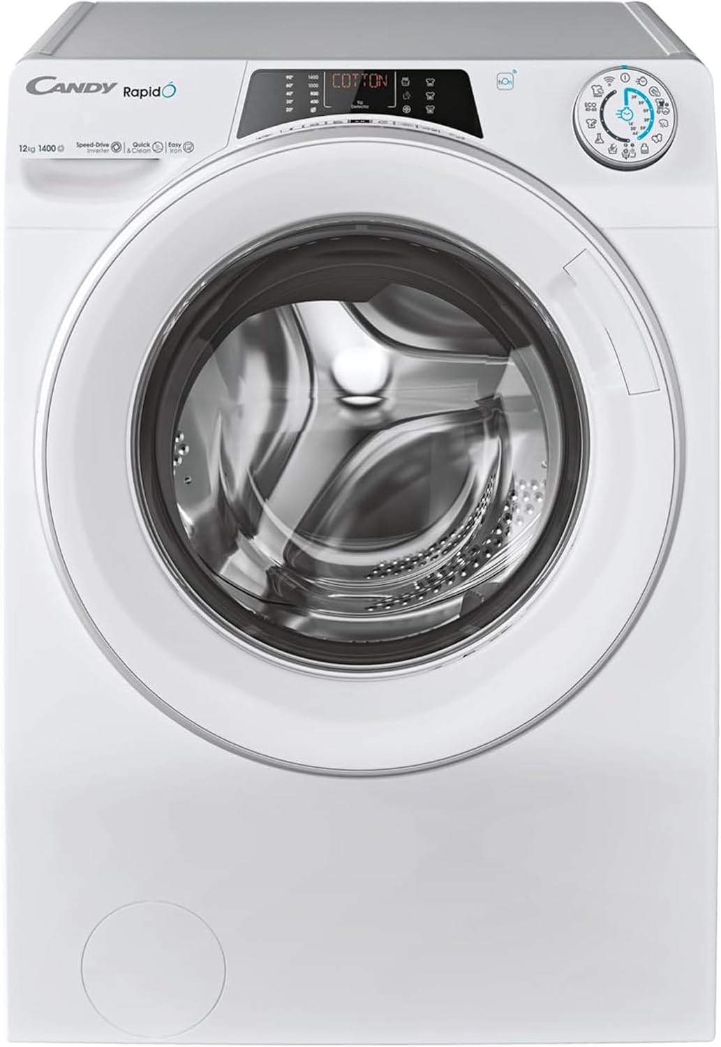Lave-linge CANDY RO14126DWMST-S, Wi-Fi, 85 × 60 × 67 cm, 12kg, 15 Programmes, 40 programmes, Machine à Laver 12kg/1400 trs/min, Bluetooth