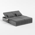 Bain de soleil, 5 Niveaux, pliable, Lit de Jardin Résistant Jusqu'à 400kg, UDPATIO, 8 cm, 23 × 24cm, 8kg, réglable, Gris