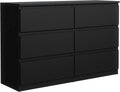 Commode, 120 cm, meble masztalerz, 120 × 39 × 78, 5 CM, 6 Tiroirs Noir