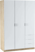 Armoire Habitdesign, 121 × 180 × 52 cm, réglable, 180 × 121 × 52 cm, 13 × 35 × 45 cm, H x l x P, 3 portes, 3 tiroirs, 4 étagères