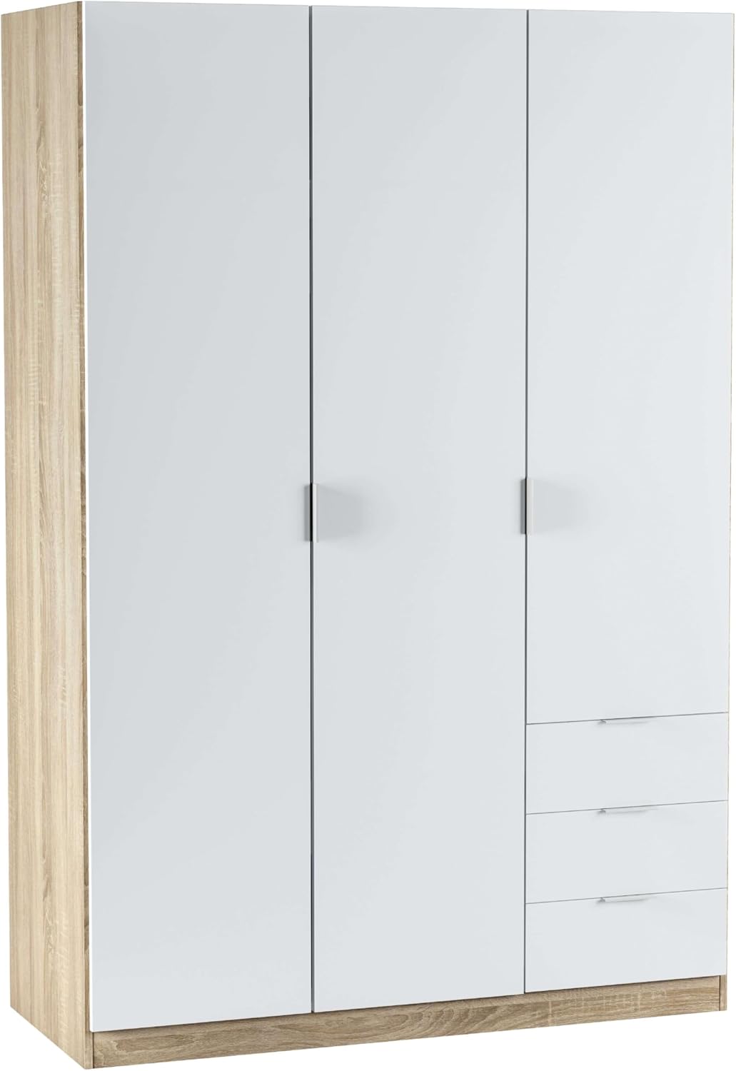 Armoire Habitdesign, 121 × 180 × 52 cm, réglable, 180 × 121 × 52 cm, 13 × 35 × 45 cm, H x l x P, 3 portes, 3 tiroirs, 4 étagères