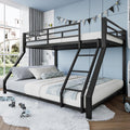 Lit Demivor 90x200 140x200, 140 × 200 cm, sans Matelas, 90 × 200 cm, L'escalier, Noir