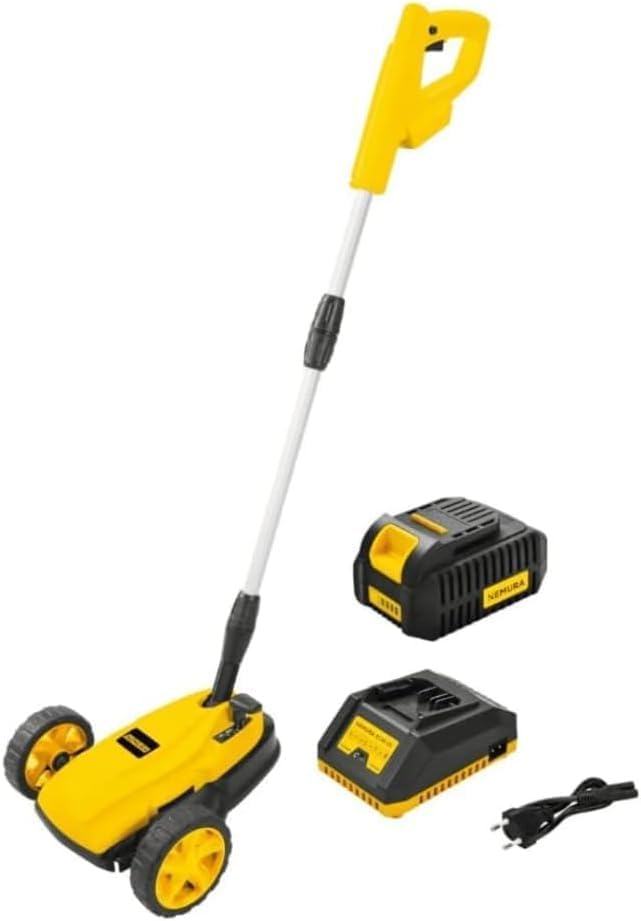 Nemura Tondeuse, 1 Batterie 2Ah + 1 Chargeur Rapide, pour Petit Jardin et Zones Difficiles, 40V, 22cm, Coupe de 22cm, pliable