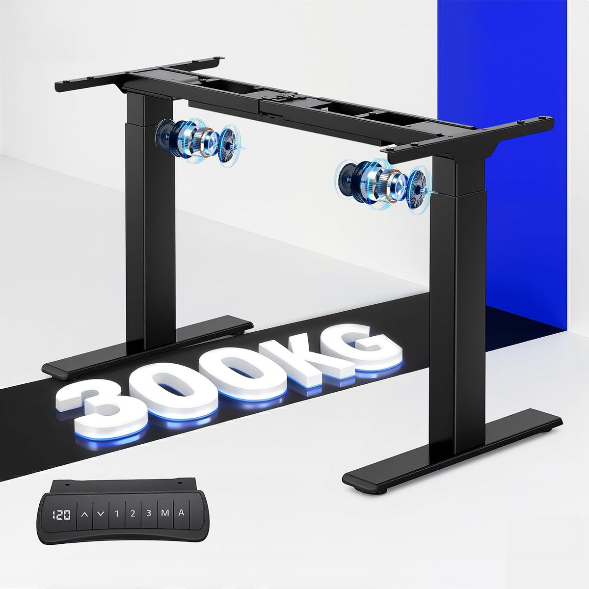 Bureau, 300 kg, réglable, Cadre en Acier, FLEXISPOT, 2000 mm, 800 mm, 1200 mm, Charge 300 kg, Réglable en Hauteur