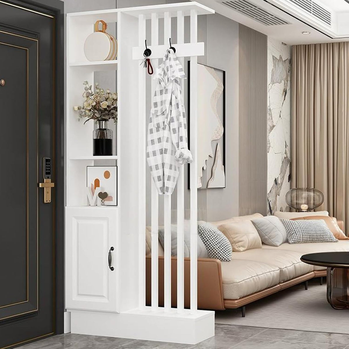 Paravent, 100 × 30 × 205 cm, blanc, pose libre