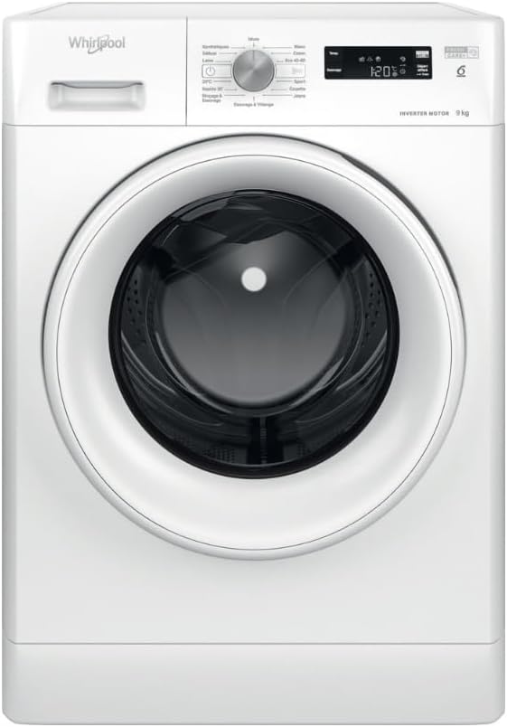 Lave-linge Whirlpool FFSP9269WFR, 59.5 × 84.5 × 63 cm, 1200 tr/min, 78 dB, 9kg, 14 programmes, fonction vapeur