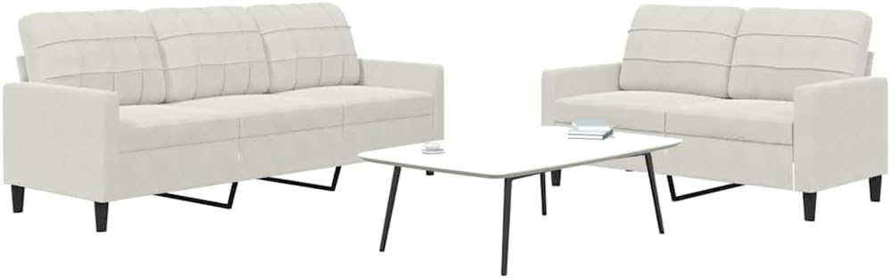 Ensemble canapé, canapé 2 places et 3 places avec structure en métal, rembourrage doux pour salon, Traylux, 137 × 77 × 80 cm, 197 × 77 × 80 cm