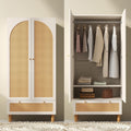 Armoire, 180 × 85 × 52 cm, réglable, DHHU, 11 cm, 2 Portes, Meuble de Rangement Blanc, Natural-D