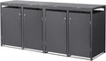 ML DESIGN modern living Abri pour poubelles, Cache-Poubelle avec Couvercle Rabattable, acier inoxydable, 264 × 80 × 120 cm, 60-240 litres