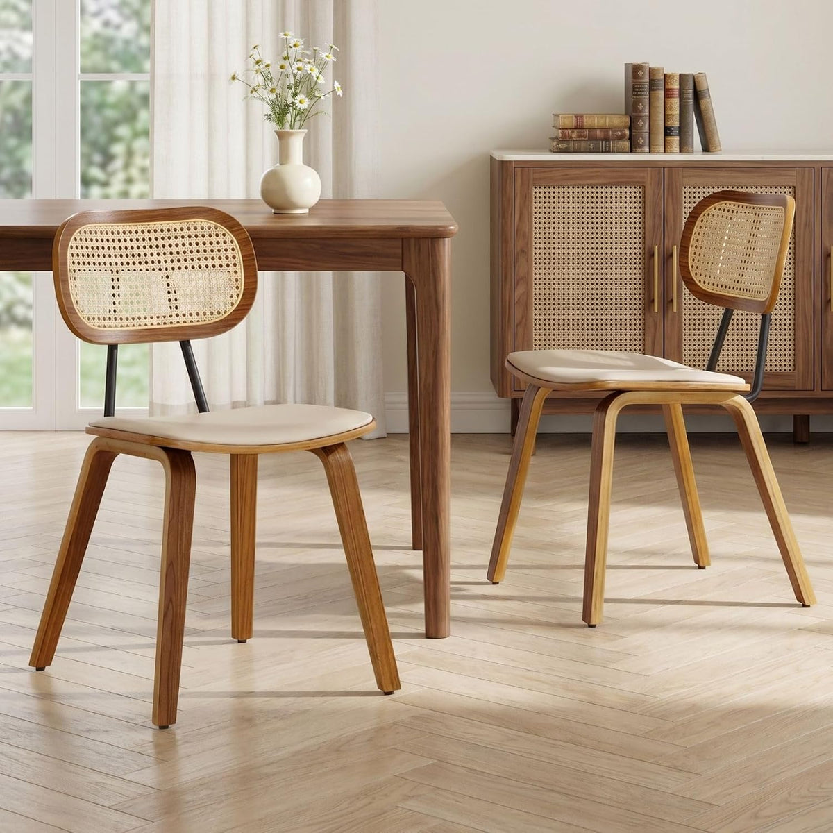 Chaise, 40 × 37 cm, chairus, 44 × 40 cm, 79 cm, 45, 5 cm, 3 cm, 2PCS, Dossier Rotin, Beige
