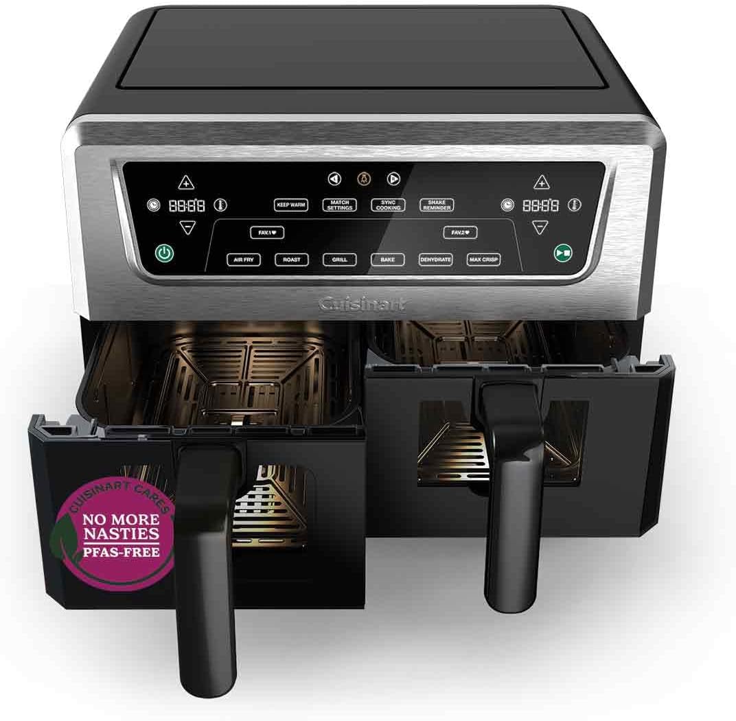 Friteuse sans huile, réglable, CUISINART, Sans PFAS, Cuisson sans produits chimiques, minuterie, fonction gril, friteuse airfryer, Rôti, Patisserie