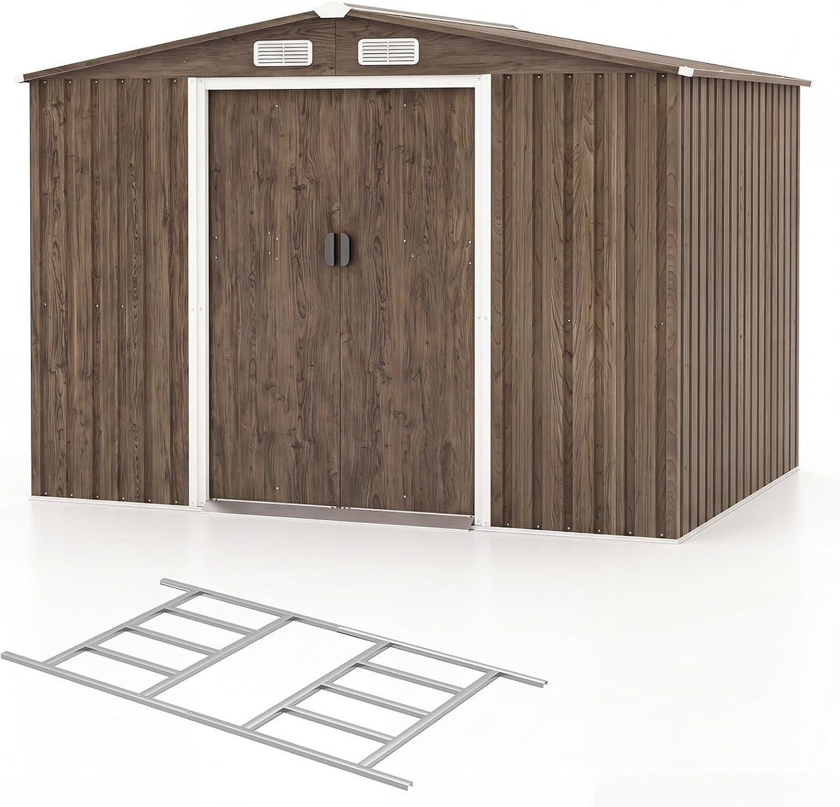 COSTWAY Abri de jardin, 2 portes