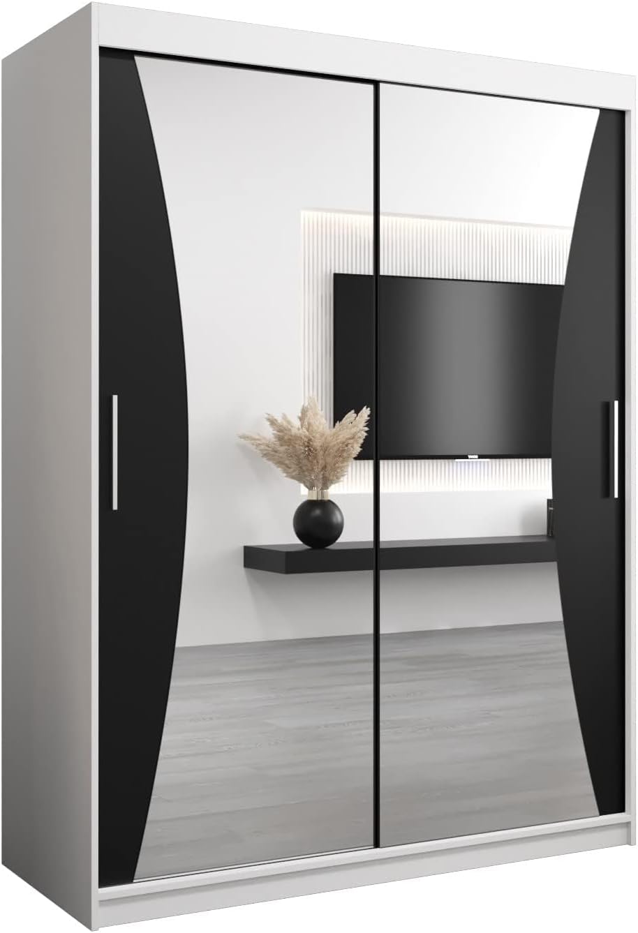 Armoire, 16 mm, ABIKSMEBLE, 0, 5 mm, 200 cm, 62 cm, Penderie Vêtement, 2 Portes, 5 étagères, Placard 2 Portes, Dressing Adulte, Garde Robe