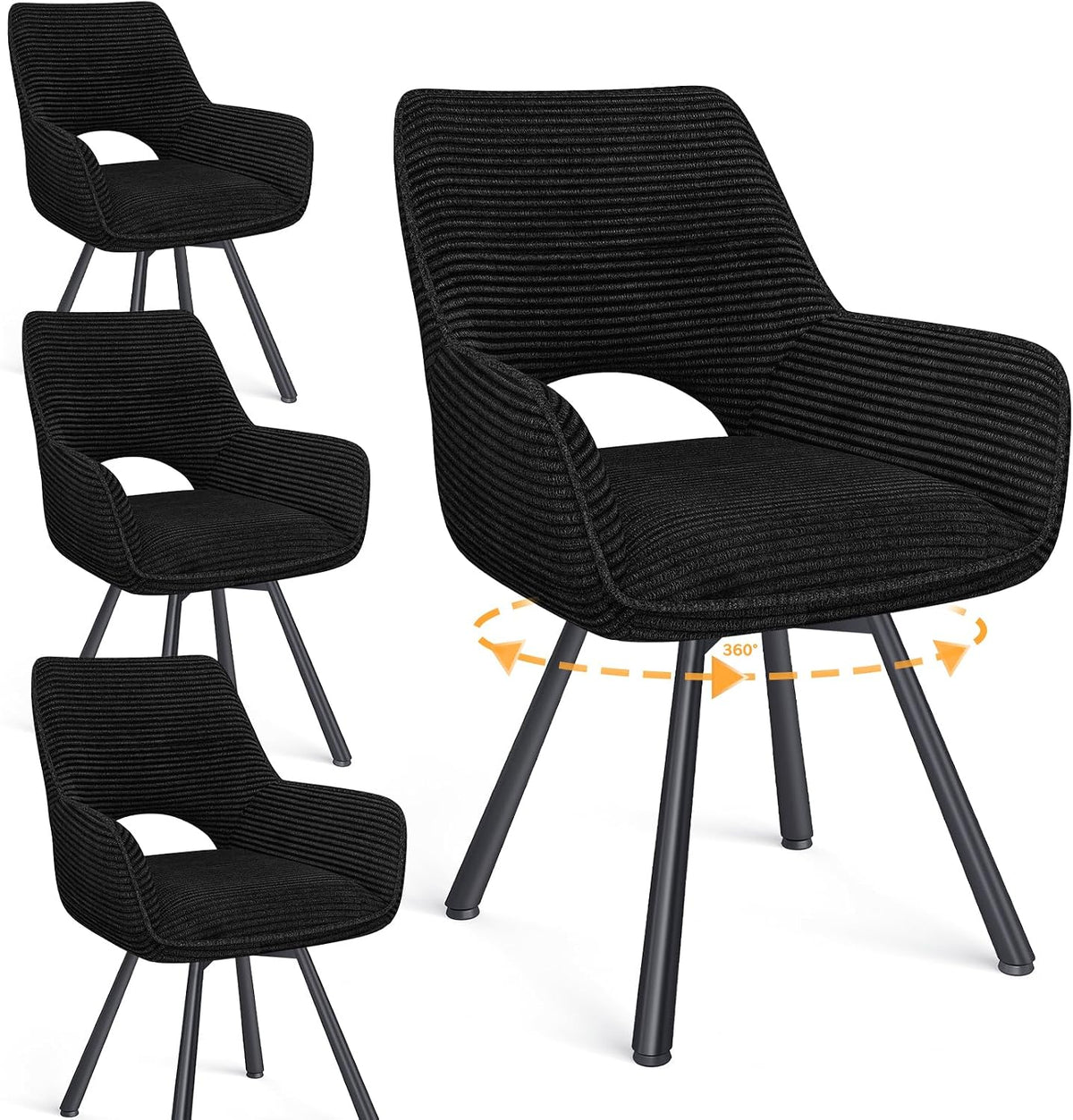 Chaise WAFTING, 7, 5 cm, réglable, 42 × 45 × 81cm, Noir